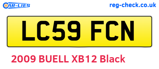 LC59FCN are the vehicle registration plates.