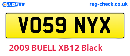 VO59NYX are the vehicle registration plates.