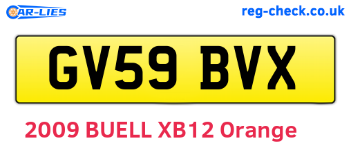 GV59BVX are the vehicle registration plates.