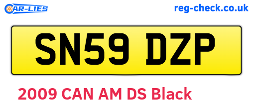 SN59DZP are the vehicle registration plates.