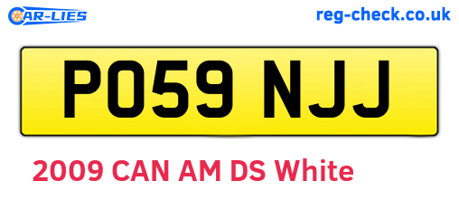 PO59NJJ are the vehicle registration plates.