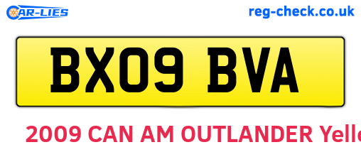 BX09BVA are the vehicle registration plates.