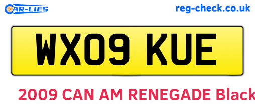 WX09KUE are the vehicle registration plates.