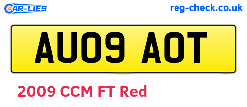 AU09AOT are the vehicle registration plates.