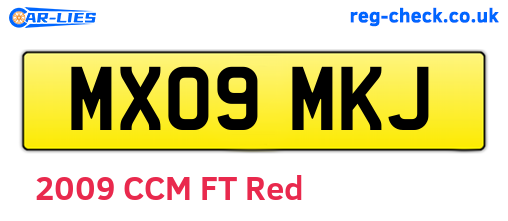 MX09MKJ are the vehicle registration plates.