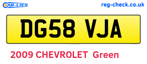DG58VJA are the vehicle registration plates.