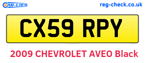 CX59RPY are the vehicle registration plates.