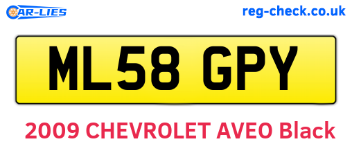 ML58GPY are the vehicle registration plates.