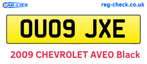 OU09JXE are the vehicle registration plates.
