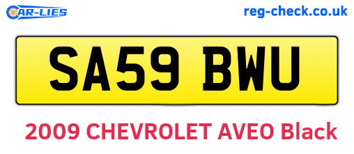 SA59BWU are the vehicle registration plates.