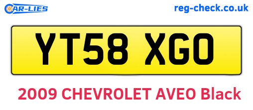 YT58XGO are the vehicle registration plates.
