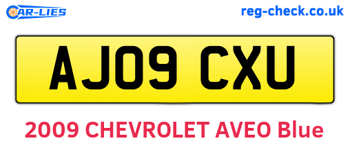 AJ09CXU are the vehicle registration plates.