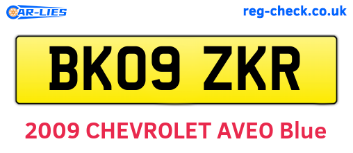 BK09ZKR are the vehicle registration plates.