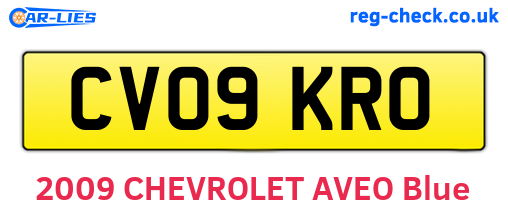 CV09KRO are the vehicle registration plates.