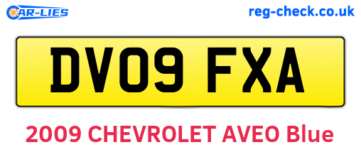 DV09FXA are the vehicle registration plates.