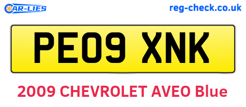 PE09XNK are the vehicle registration plates.