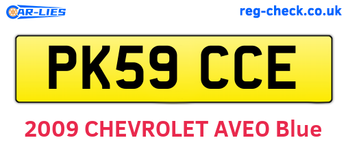 PK59CCE are the vehicle registration plates.