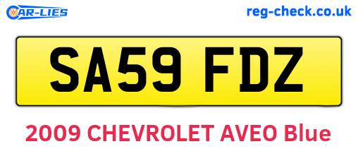 SA59FDZ are the vehicle registration plates.