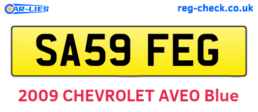 SA59FEG are the vehicle registration plates.