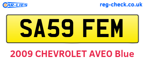 SA59FEM are the vehicle registration plates.