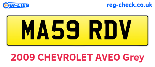 MA59RDV are the vehicle registration plates.