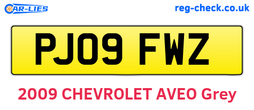PJ09FWZ are the vehicle registration plates.