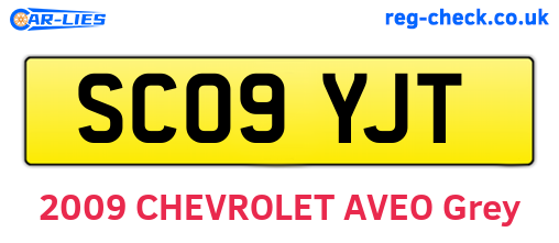 SC09YJT are the vehicle registration plates.