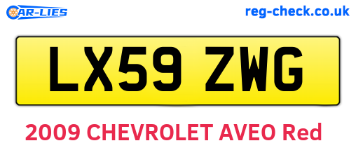 LX59ZWG are the vehicle registration plates.