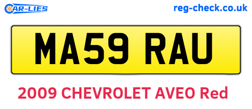 MA59RAU are the vehicle registration plates.