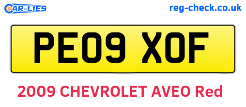 PE09XOF are the vehicle registration plates.