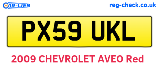 PX59UKL are the vehicle registration plates.