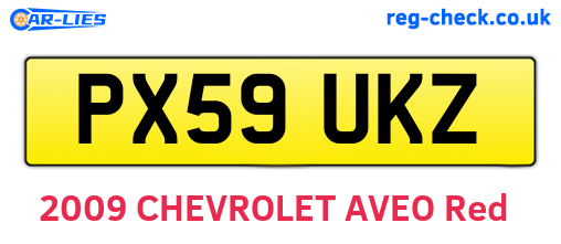 PX59UKZ are the vehicle registration plates.