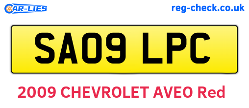 SA09LPC are the vehicle registration plates.