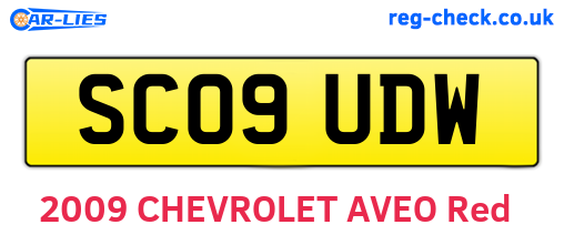 SC09UDW are the vehicle registration plates.