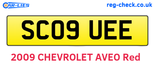 SC09UEE are the vehicle registration plates.