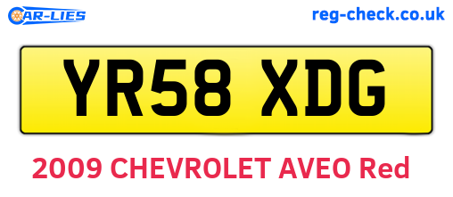 YR58XDG are the vehicle registration plates.