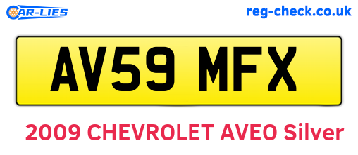 AV59MFX are the vehicle registration plates.