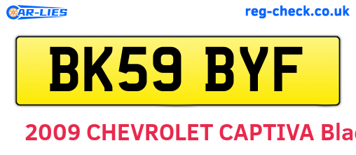 BK59BYF are the vehicle registration plates.