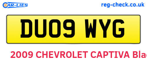DU09WYG are the vehicle registration plates.
