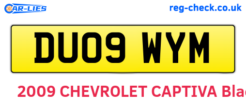 DU09WYM are the vehicle registration plates.