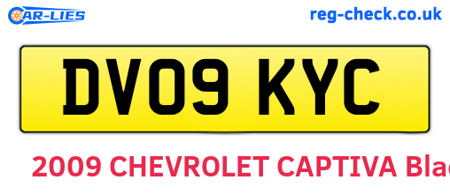DV09KYC are the vehicle registration plates.