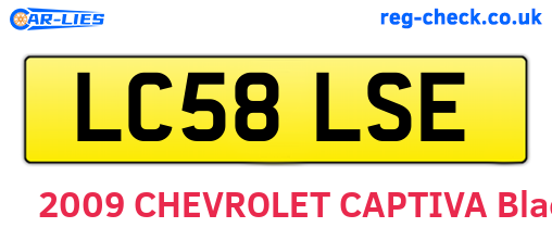 LC58LSE are the vehicle registration plates.
