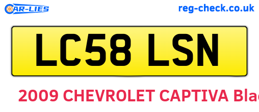 LC58LSN are the vehicle registration plates.