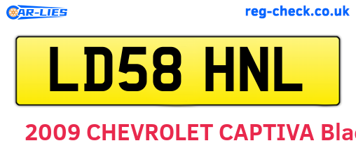 LD58HNL are the vehicle registration plates.
