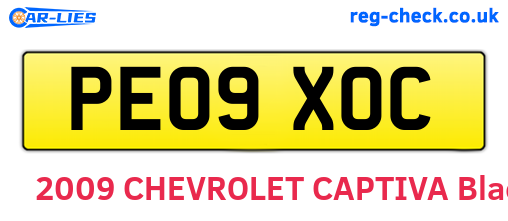 PE09XOC are the vehicle registration plates.
