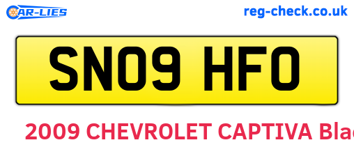 SN09HFO are the vehicle registration plates.