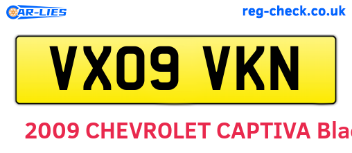 VX09VKN are the vehicle registration plates.