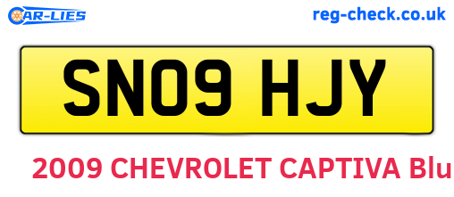 SN09HJY are the vehicle registration plates.