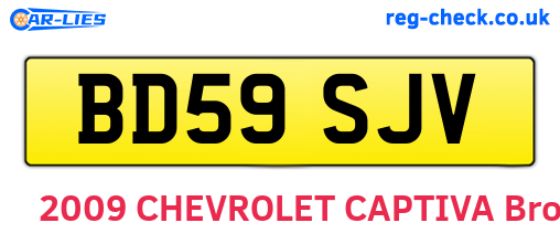 BD59SJV are the vehicle registration plates.