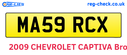 MA59RCX are the vehicle registration plates.